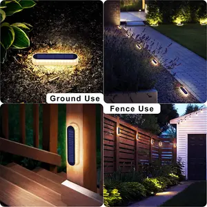 Solar Step Light, Outdoor Waterproof Lights, 5 years Lifespan, LED Deck Lights, Waterproof IP68, Durable PC Material, Anti pressure 5 tons, Auto On/Off, Solar Charge 6h works over 16h at night, Solar wall lamp ideal for Pathway, Stairs, Pools, fence