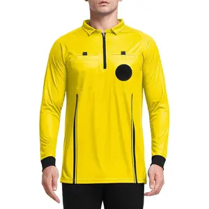 Men's Pro Soccer Referee Jersey Long Sleeve Ref Shirt