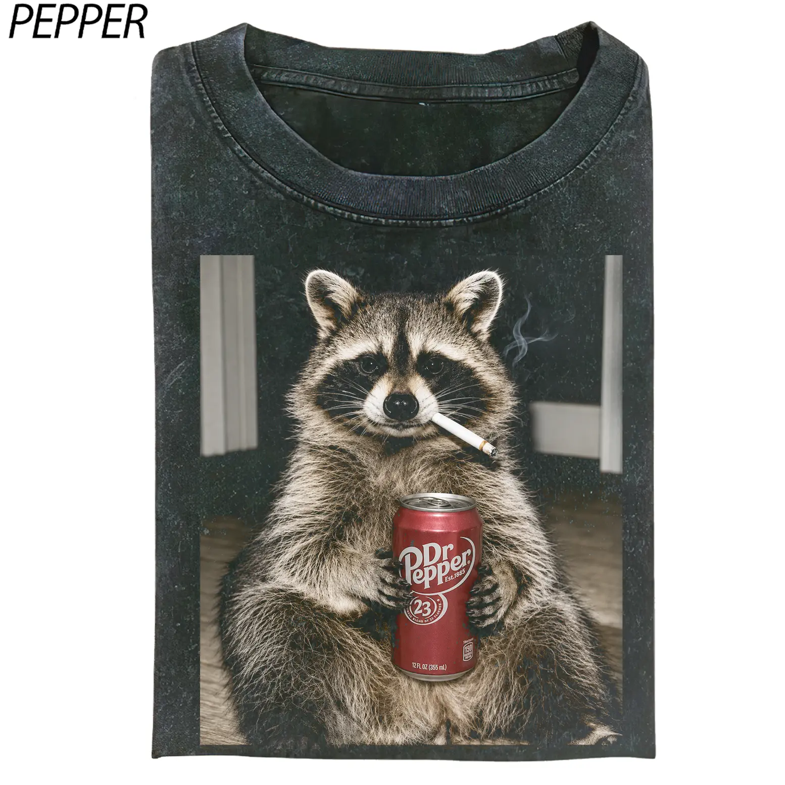 Funny Raccoon Pepper Shirt, Soda Lover Graphic Tee, Funny Animal Shirt, Vintage Raccoon Tee, Sarcastic Meme Shirt, Unisex Gift Menswear Top