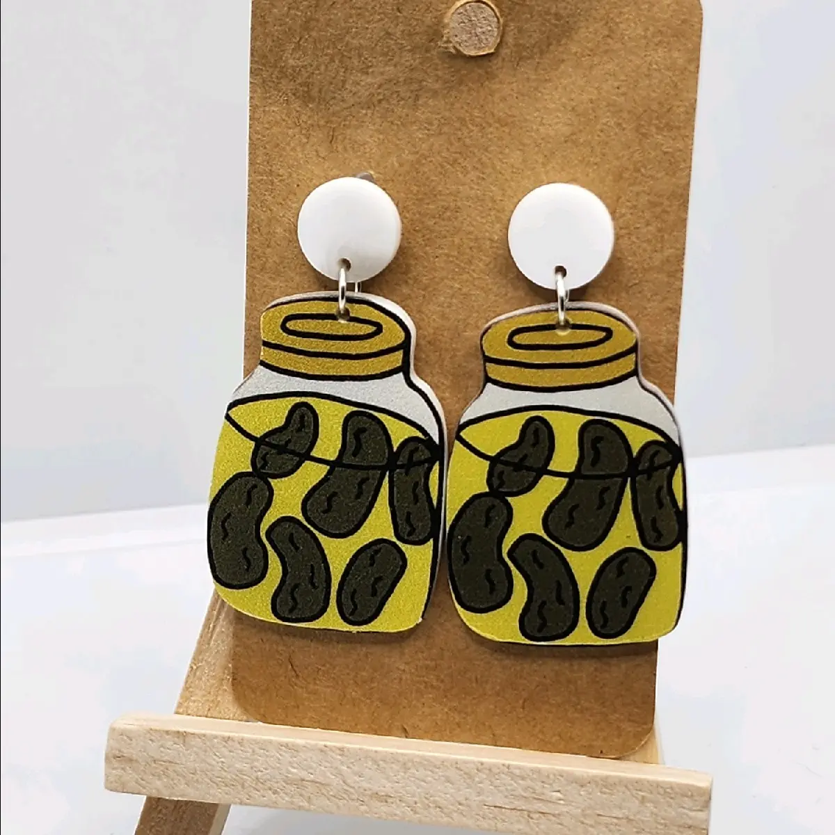 Playful Pickle Earrings for Unisex Lightweight Comfortable Durable Plastic Quirky Fun Party Everyday Wear Gift Idea