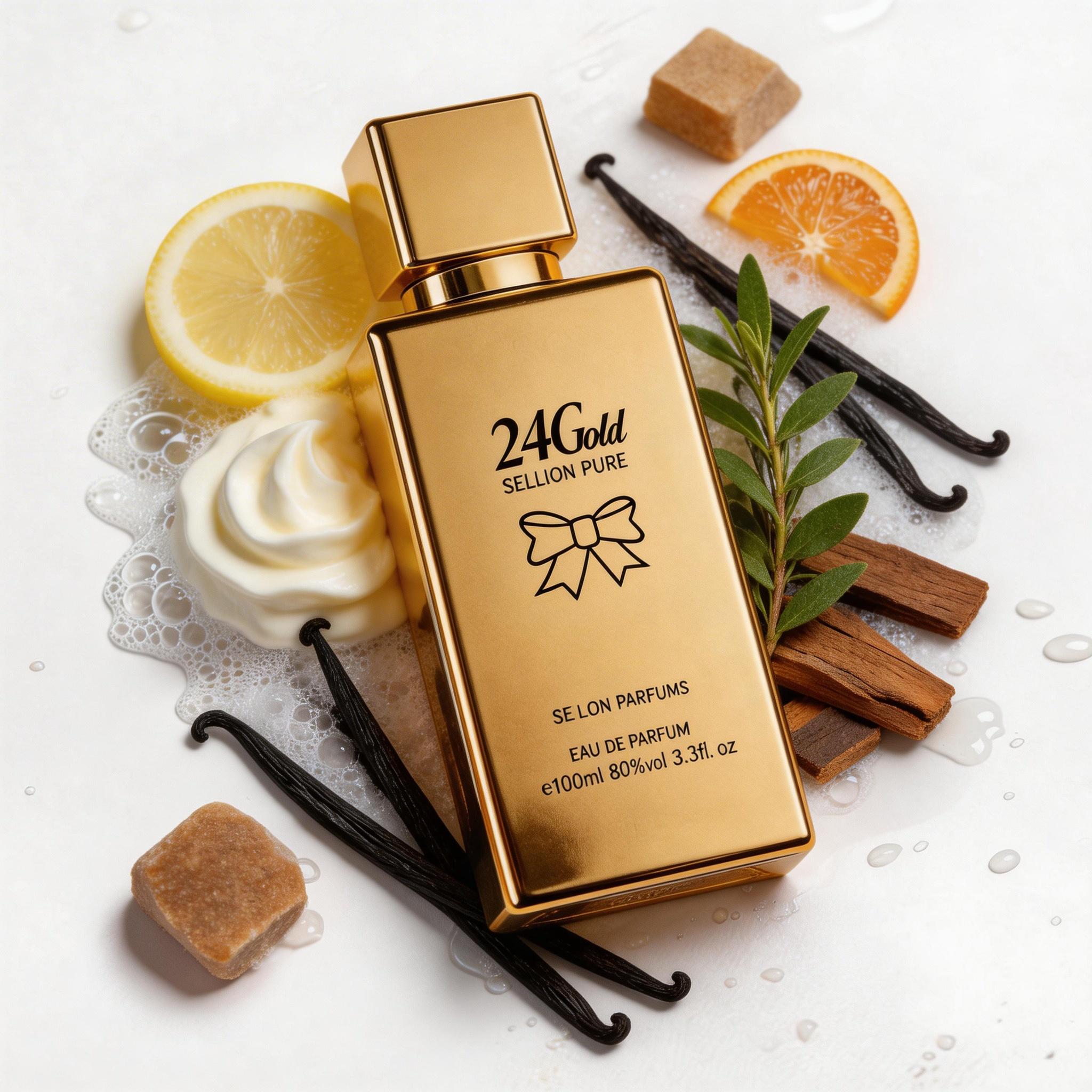 24 Gold Sellion Pure Eau de Parfum 100ml | Oriental Woody Scent with Citrus & Vanilla | All-Day Sophisticated Scent for Men 24 Gold Sellion Pure Eau de Parfum 100ml | Oriental Woody Scent with Citrus & Vanilla | All-Day Sophisticated Scent for Men