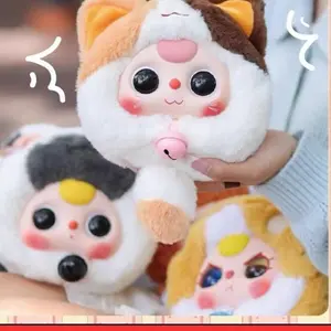 Baby Three Lucky Cat Zipper Bag Series Trendy Play Plush Pendant Gift