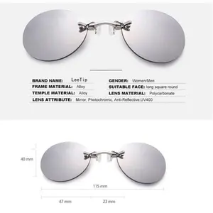 Morpheus Clip On Nose Glasses Round Rimless Mini Frameless Vintage Men - Unleash Your Inner Matrix Morpheus with Modern Design