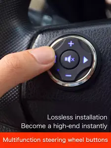 10 Key 2 Din Universal Wireless Smart Control, Multifunction Steering Controls USB Rechargeable Controller For Car Radio DVD GPS Multimedia Navigation Answer Phone Remote Buttons