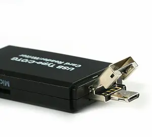 Sanoxy SANOXY-HUB4 3-in-1 Type C Micro USB & USB OTG Adapter SD TF Card Reader