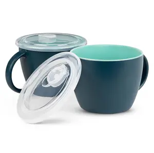 Kook Ceramic Soup Mugs with Lids – Perfect for Soups