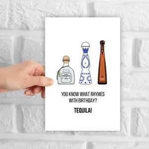 Funny Tequila Birthday Card - Young adults and anime fans - Cartoon, Birthday, Anime, Anyone - Suitable for Birthday, Party, Celebration collection christmas