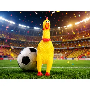 Squeaky Rubber Chicken Soccer Party Noise Maker, Fan Atmosphere Prop for Football Watch Party