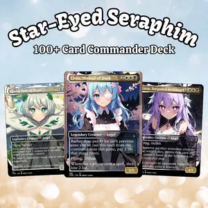MTG Proxy 100+ Card Commander Deck – Star-Eyed Seraphim Angel Control Anime Style Custom Art Gift for Players & Collectors