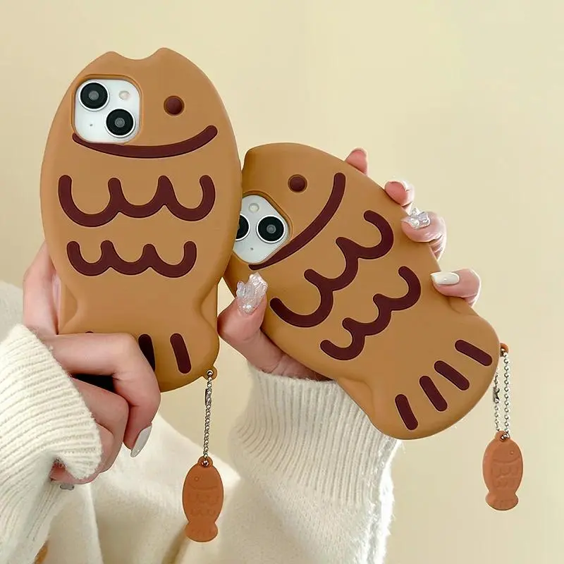 Taiyaki Soft Silicone Protective Cellphone Case - Shockproof, Lightweight, Compact Back Cover Accessory for iPhone 17/16/15/14/13/12/11 Pro Max, Includes Screen Protector, Accessories