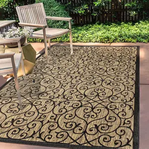 JONATHAN Y Madrid Vintage Filigree Textured Weave Indoor/Outdoor Runner Rug; for Living Room, Kitchen, Bedroom, Dining Room, Patio, Porch, Backyard