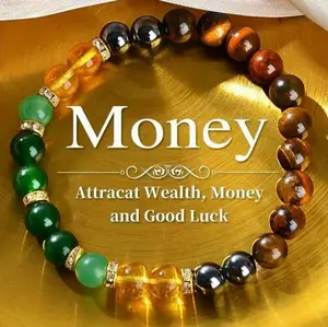 Black Onyx & Tiger's Eye Wealth Attracting Bracelet — A Lucky Bracelet to Attract Wealth, Abundance and Prosperity | Prosperity Energy Bracelet: Attract Wealth · Preserve Wealth · Boost Financial Fortune