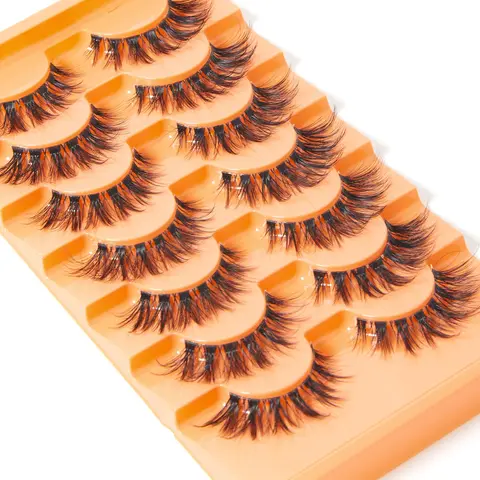 17mm Lash Extensions Kit, 7 Pairs Eyelash Extensions Kit, Cluster False Eyelashes, False Lashes Clusters, Cosmetic Natural Curl & Thick Finish Lashed Look, Eye Makeup Kit