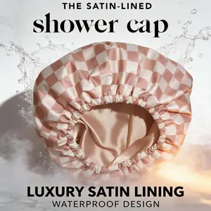Long Double-Layer Waterproof Fashion Bath Cap, Extra Wide for Long Hair, Shower Hair Protection, Bathroom Essential, #bathcap #waterproofbathcap