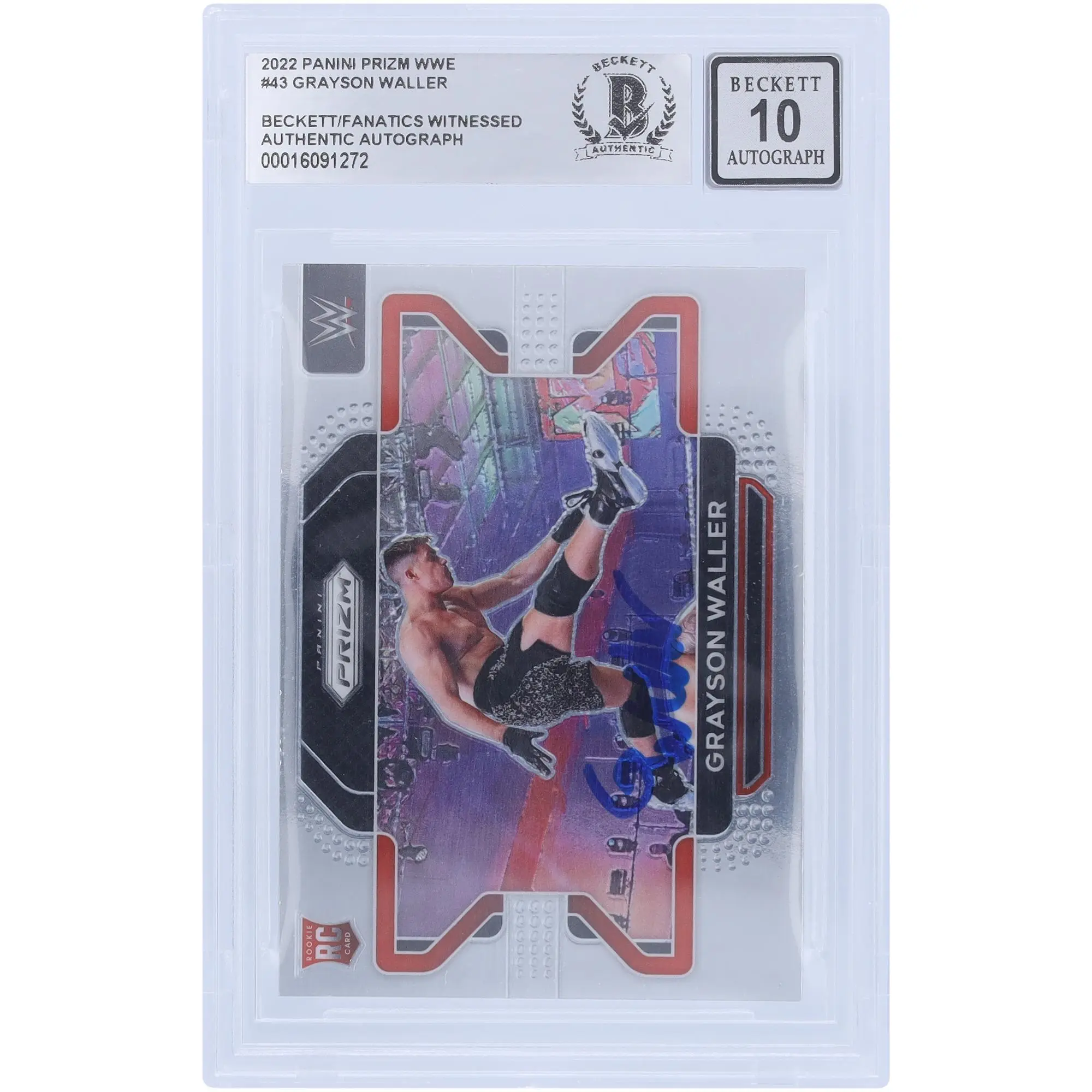 Grayson Waller WWE Autographed 2022 Panini Prizm #43 Beckett Fanatics Witnessed Authenticated 10 Rookie Card - Fanatics Authentic Certified