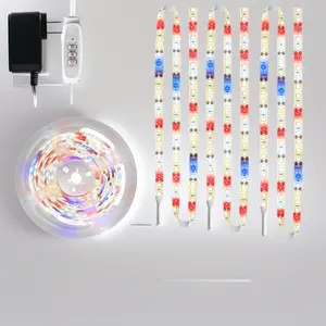3-Channel LED Grow Light Strips - 10ft Each with Individual Timers & Dimmers. Full Spectrum (Red/Blue/White) for Indoor Plants, Seedlings, or Shelves. Auto On/Off, 24W