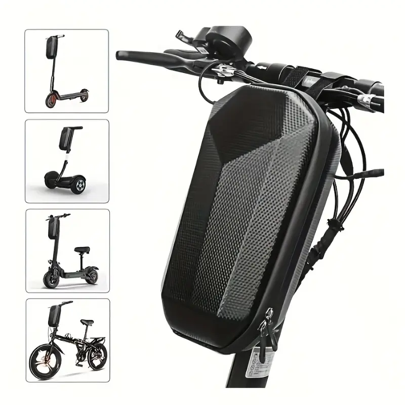 Electric Scooter Handle Storage Bag, EVA Hard Shell Front Pouch with Large Capacity, Detachable Design, and Adjustable Strap, Bicycle-Compatible for Outdoor Cycling, Outdoor Cycling Accessories, Christmas, Easter, Valentine's Day, Bikes, Eva Shell, Detach