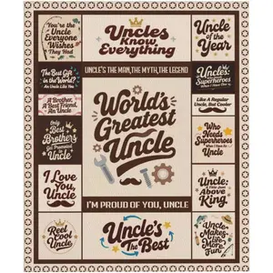 Uncle Ever Blanket - Ultra Soft Flannel Throw (60"x51") | Thoughtful & Funny Uncle Gifts from Niece Nephew for Birthday, Father's Day, Christmas, Appreciation  Idea