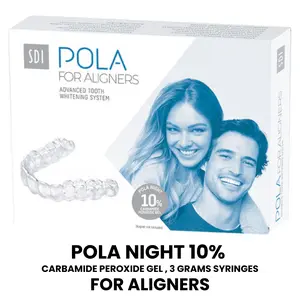 Pola Night 10% Carbamide Peroxide for Aligners, 4 x 3g Tooth Whitening Syringes Perfectly Formulated For Use with Orthodontic Aligner Trays