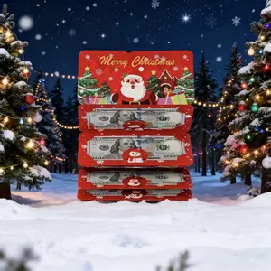 4Pcs Surprise Cash Envelope - Festival Limited Creative Money Wallet, Cartoon Greeting Card & Practical Money Clip