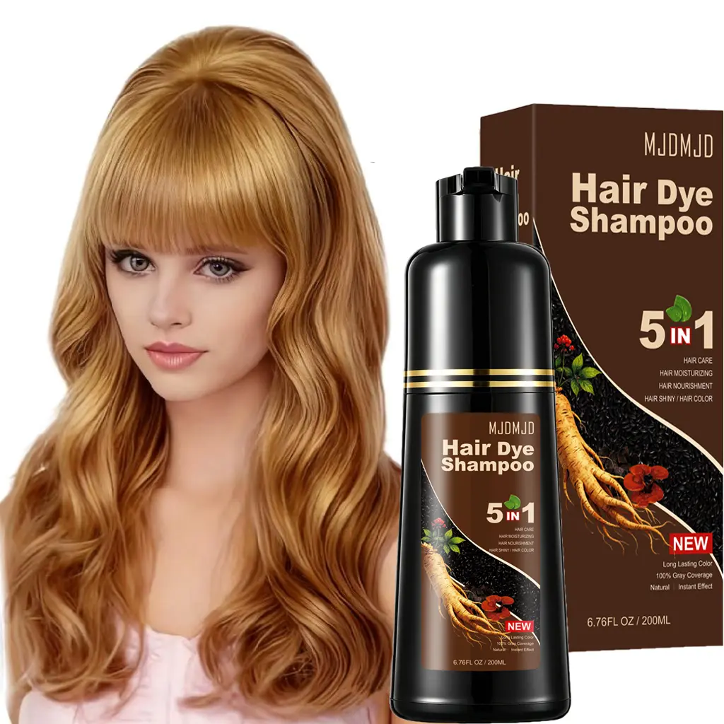 Hair Dye Shampoo 5-in-1,Natural Blonde Semi-Permanent Gray Hair Coverage,Color Depositing Shampoo for Women & Men,Vegan,Ammonia-Free,200 ml Haircare Root Touch Up