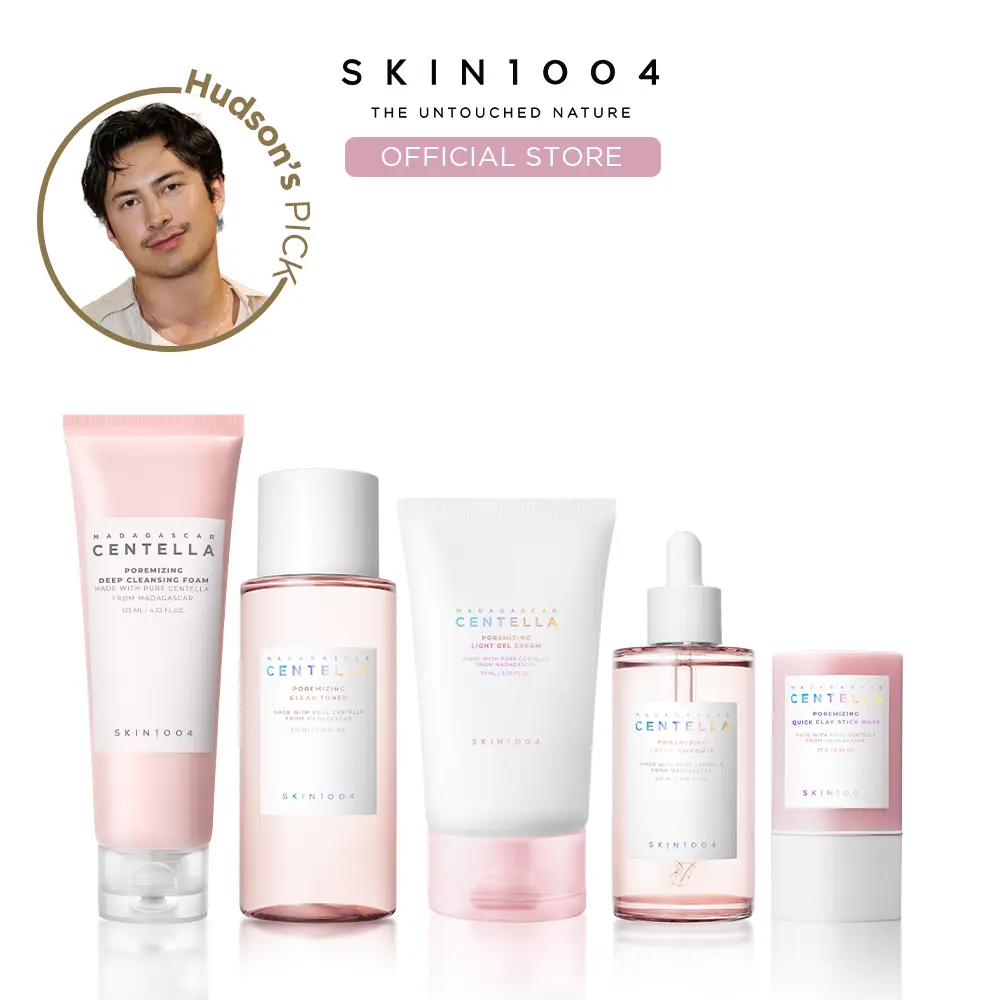 [SKIN1004 Official Shop] Perfect Pore Set | Deep Cleansing Foam + Pink Clay Stick Mask + Toner + Ampoule + Light gel cream