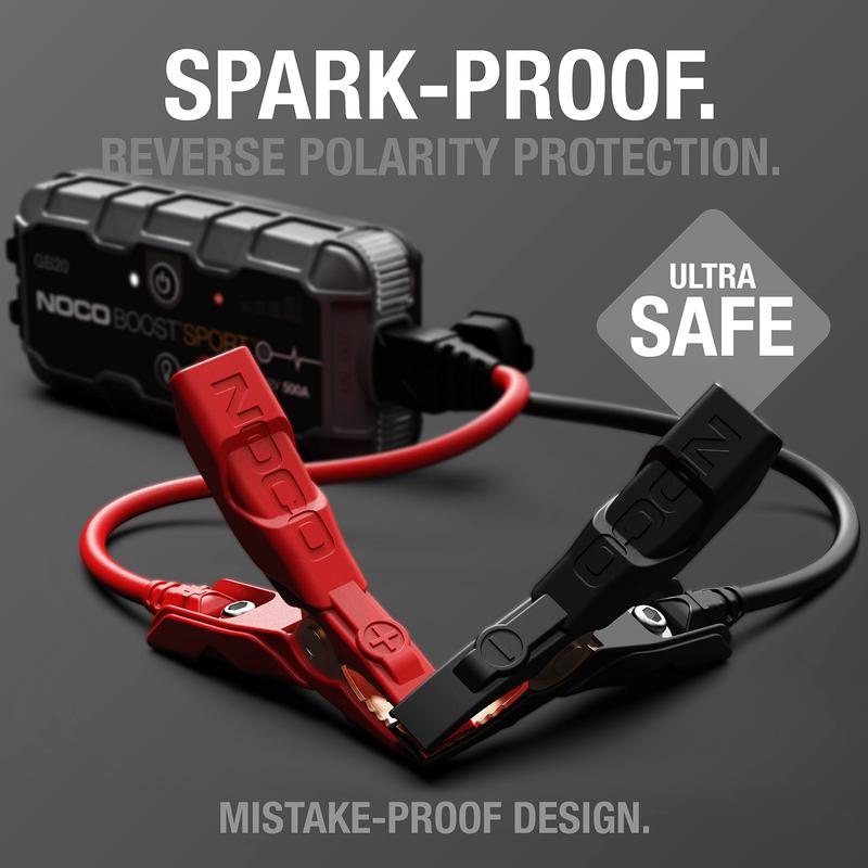 NOCO Boost Sport GB20 500A UltraSafe Jump Starter for 4.0L Gasoline Engines