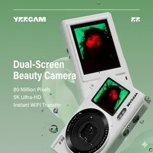 This dual-screen selfie camera features Wi-Fi transfer to smartphones and beauty filters, as well as 5K video recording. It makes an ideal gift for students, girls, boys, and beginners, and is perfect for birthdays and Valentine's Day