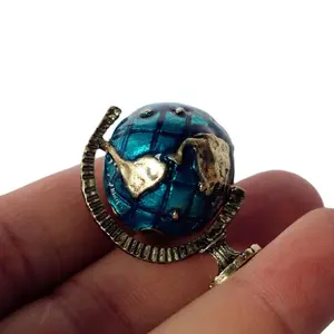 Miniature Realistic Earth Globe Ornament Model, Metal Material, Dollhouse Decoration & Model House Accessories, DIY Miniature Desk Decor, Home Decor Accessory