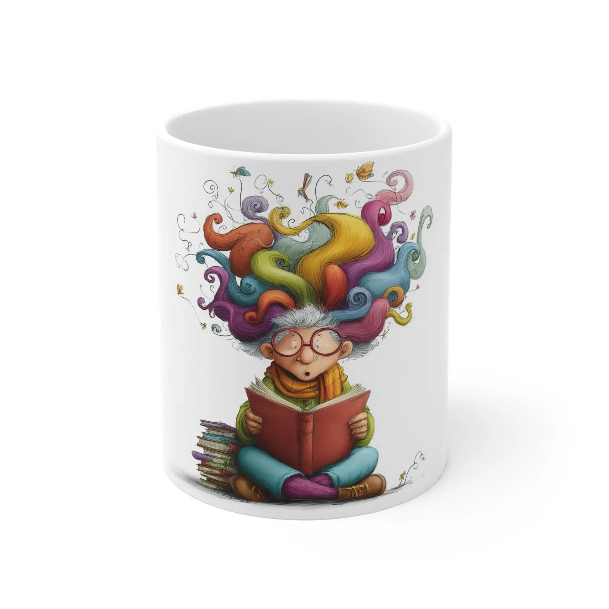 Granny Mug 11oz Ceramic Coffee Cup with Whimsical Design Gifts for Grandparents Unique Birthday Present Home Decor Microwave & Dishwasher Safe Reusable Stylish Drinkware