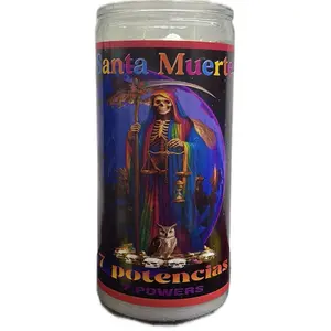 Santa Muerte 7 Potencies 14-Day Candle – 7 Colors of Power & Blessings Fixed Candle
