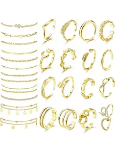 1 Set Toe Rings and Anklets Set for Women Trendy Jewelry Set Golden Toe Rings Layered Anklets Arrow Flower Snake Adjustable Open Toe Rings Ankle Bracelets For Summer Beach Foot Jewelry