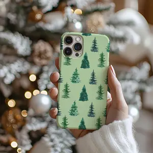 Pine Tree Phone Case, Cute Green Winter Holiday Phone Cover, iPhone 16 Pro Max