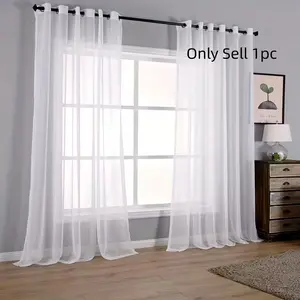 1pc Luxurious Minimalist Sheer Curtain, Thin Fabric, High Transparency, Soft Light Filtering, Privacy Protection, Bedroom Living Room Balcony, Window Curtain
