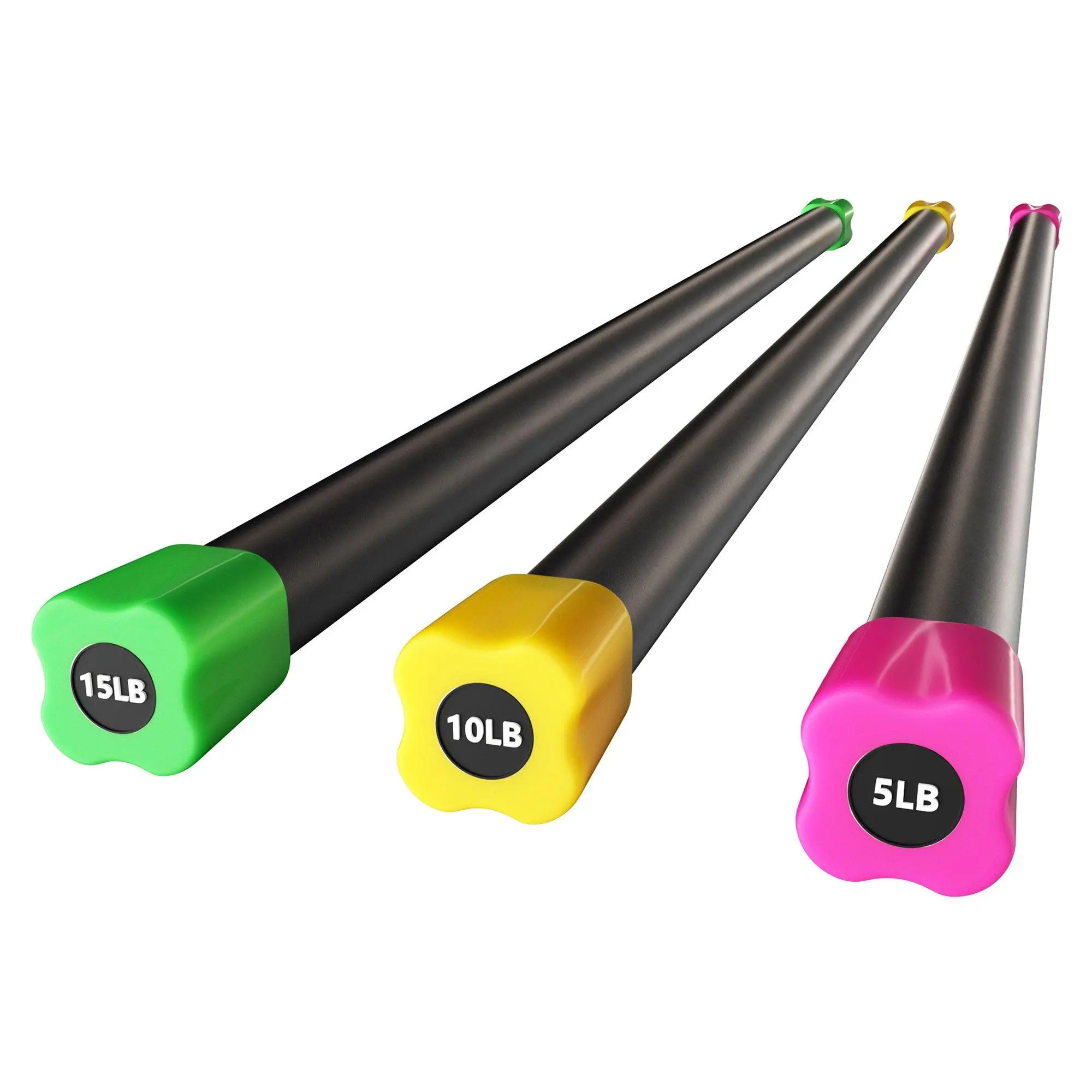 Signature Fitness Total Body Workout & Exercise Weighted Bar Padded Grip, 3 Pack Signature Fitness Total Body Workout & Exercise Weighted Bar Padded Grip, 3 Pack