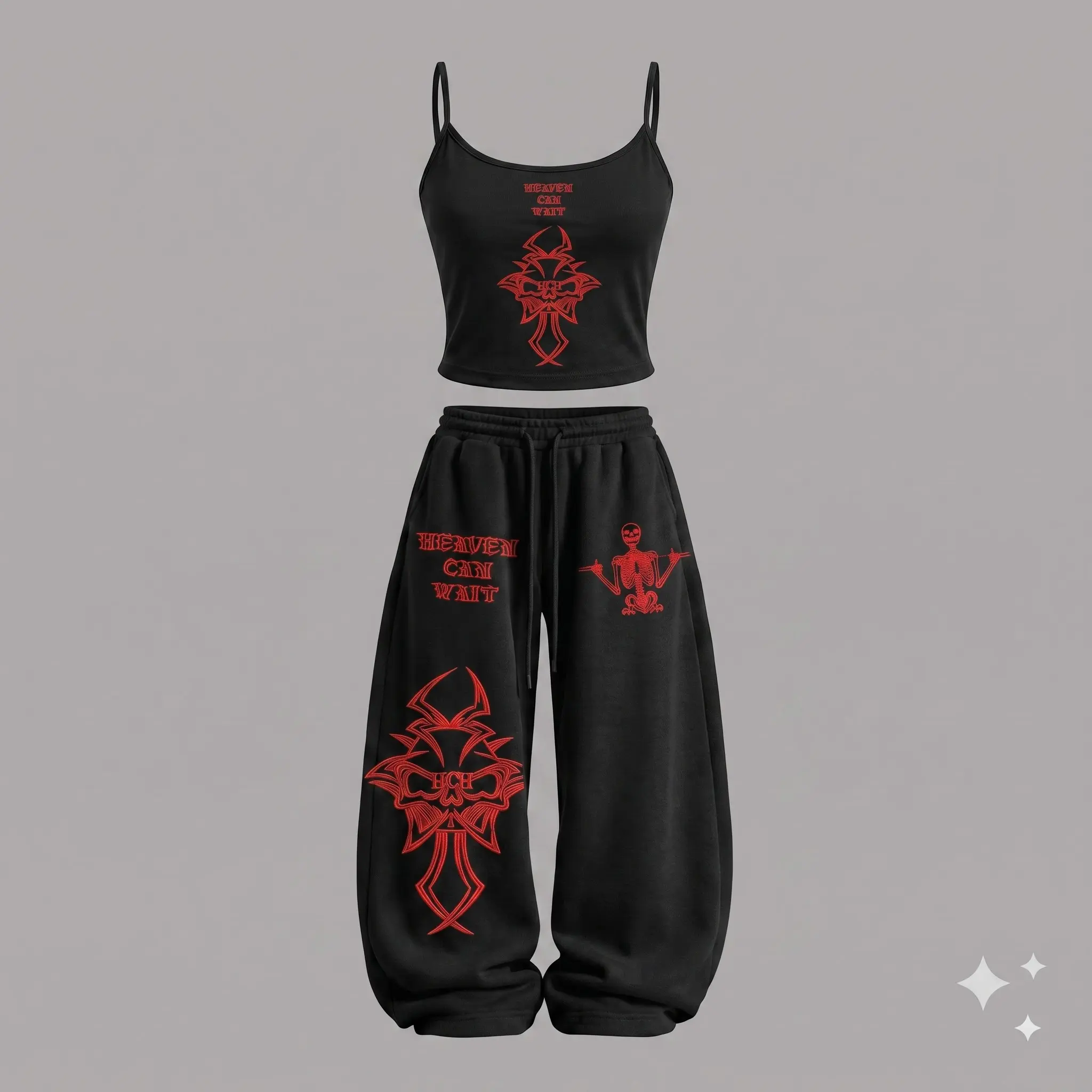 Ultimate Y2K Grunge Vibe! Vintage Gothic Graphic Cami Top | Aesthetic Black Sleeveless Tank Top for Women