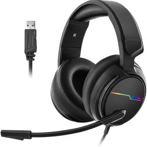 Xiberia Wired Gaming Headset USB 7.1 Surround Sound for PC, PS4, Xbox One, and Mac with 3.5mm Bass Casque and Mic