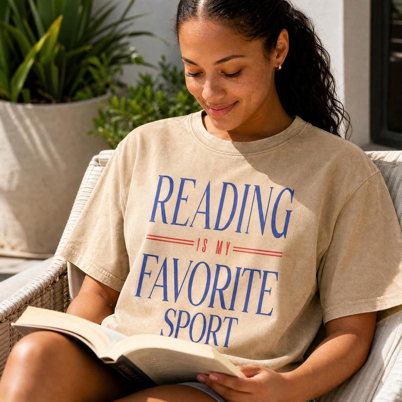 Book Lover Graphic Tee for Women Reading Is My Favorite Sport Shirt