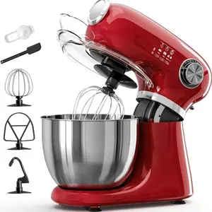 Kismile Stand Mixer 5.5-Quart Electric Mixer with 12 Speeds Stainless Steel Bowl & Attachments Black Kitchen Appliance