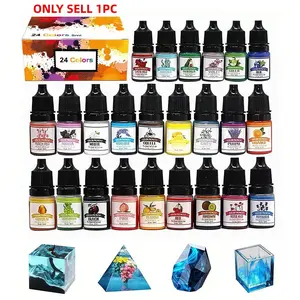 24 Color 5ml Epoxy Resin Pigment Candle Dye Liquid Coloring Agent DIY UV Epoxy Resin Mold Jewelry Making Candle Soap Making Dye Pigment Set