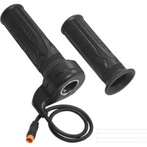 20X Full Twist Throttle Grip for E-Bike-12V-72V Anti-Slip Throttle with Waterproof 3-Pin/SM Connector,Compatible with Electric Bike,Mountain Bike,Folding S