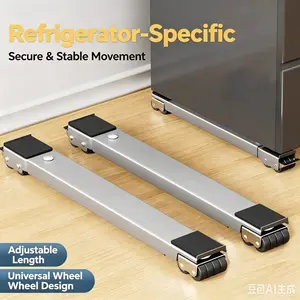 Adjustable Heavy-Duty Appliance Rollers, 660 lbs Load, Extendable Mobile Base with Brake Wheels for Washing Machine, Refrigerator, Dryer,  Dishwasher furniture dolly