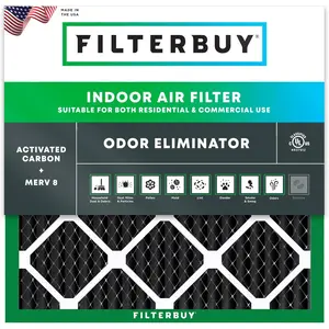 Filterbuy 12x12x1 Air Filter (1-Pack), Pleated MERV 8 Odor Eliminator HVAC AC Furnace Air Filters (Actual Size: 11.75 x 11.75 x 0.75 Inches)