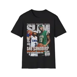 Retro Basketball Graphic T-shirt, Vintage Sports Magazine Cover Print, Streetwear Unisex Tee