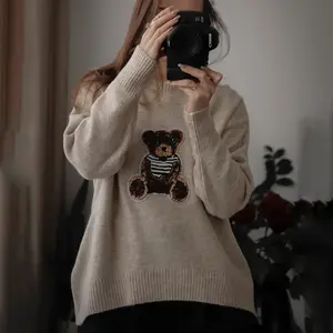 Bear Patch Design Jacket with Sewing Patches, Embroidery Patches, Iron-On Heat Transfer Patches, Clothing Backpack Accessories