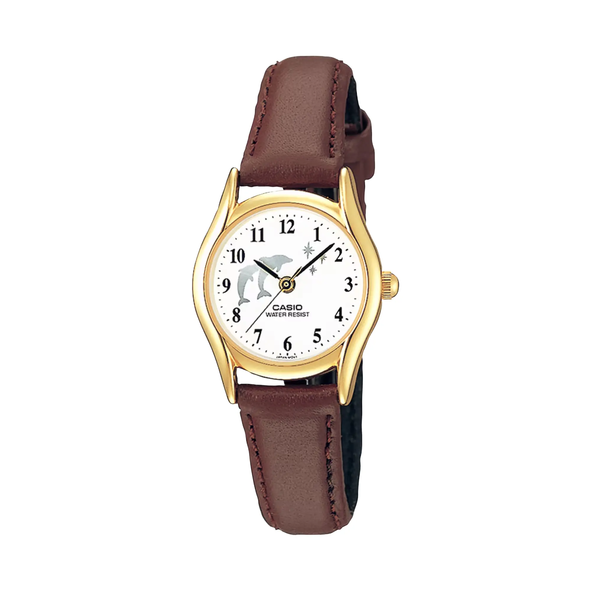 Casio Women’s Gold Analog Watch with Brown Leather Band - LTP-1094Q-7B9RDF