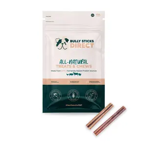 Bully Sticks Direct 4-5" Odor-Free Beef Bully Sticks High Protein Low Fat Natural Dog Chews for All Stages Grain-Free Safe Alternative to Rawhide Treats