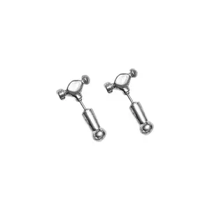Pair of Hammer Design Pierced Earrings 20g Surgical Steel
