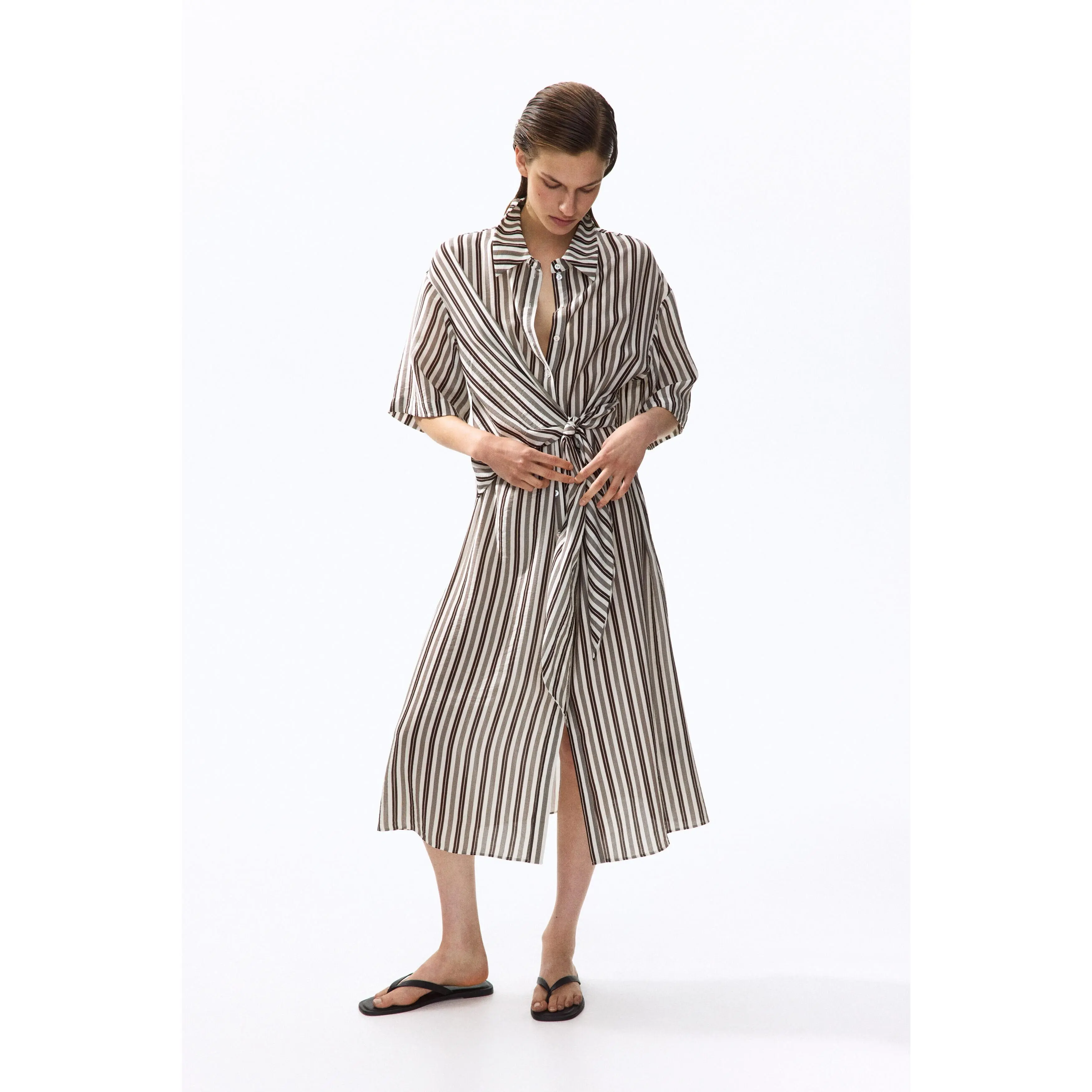 H&M Tie-detail shirt dress