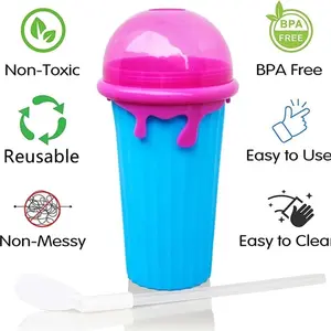 Digilot - XL Slushie Maker Cup - Make Frozen Drinks from almost anything! - Surprise Gift and Cleaning Kit - Cute For Kids and Adults Sturdy Silicone